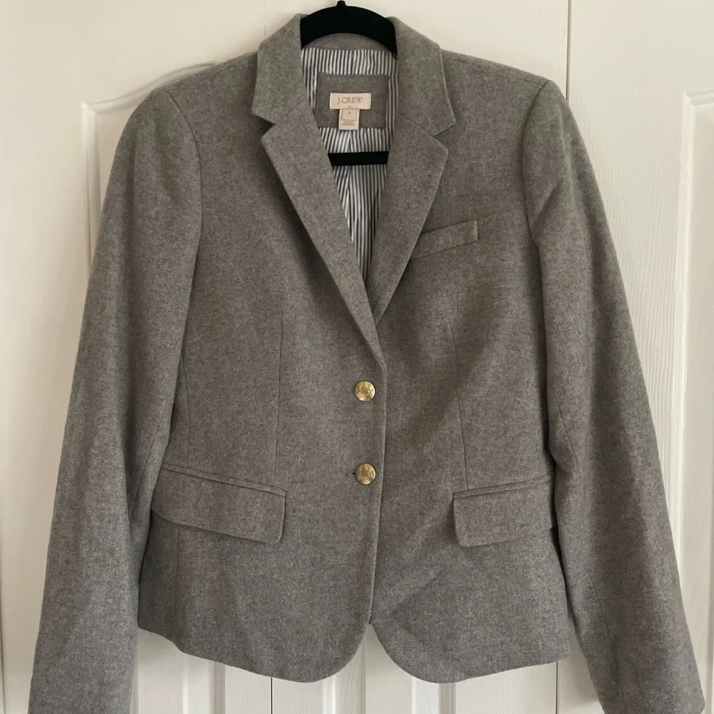 J. Crew Gray Blazer with Gold Buttons - Picture 1 of 7